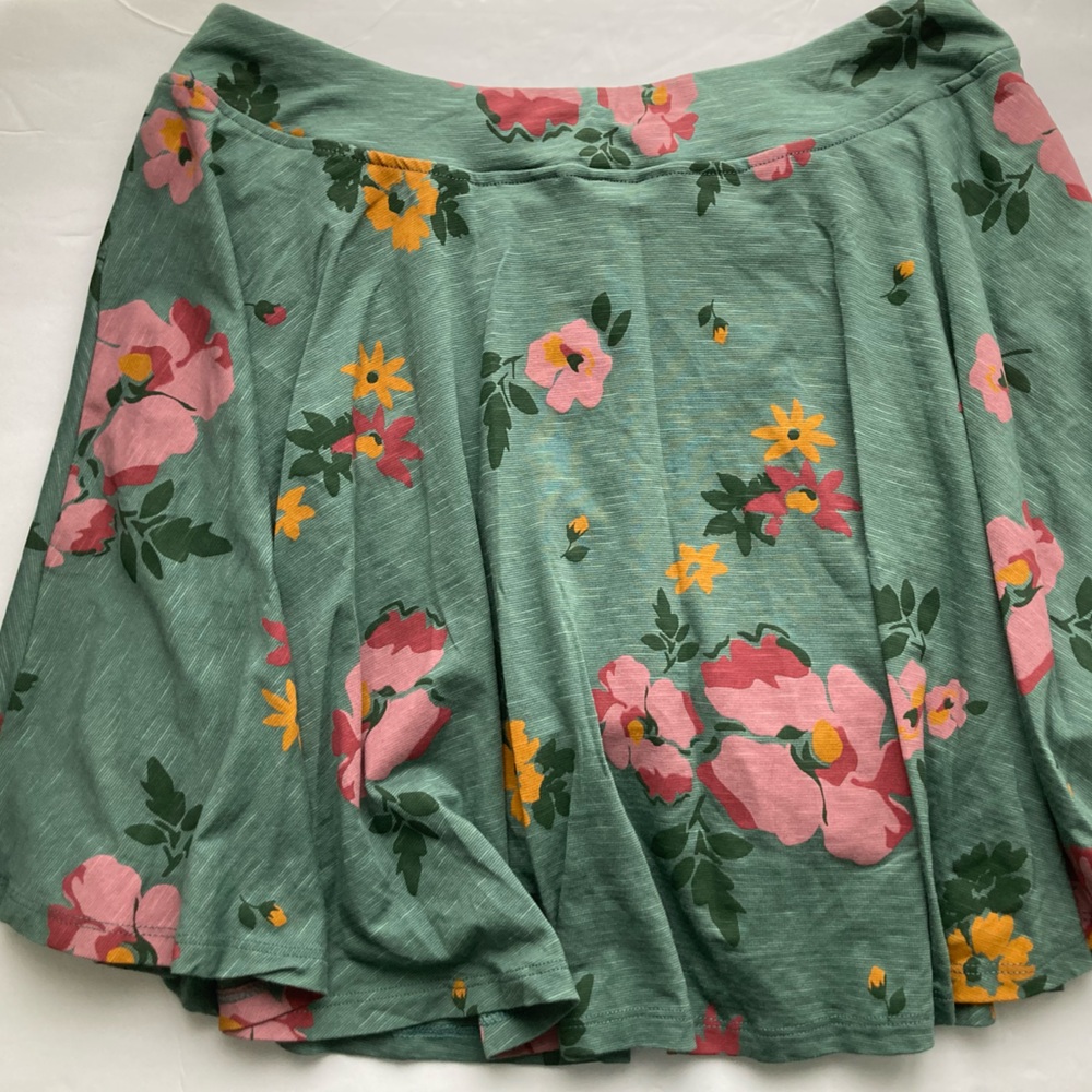 Toad & Co Womens Size M Green Pink Yellow Floral Birdie Activewear Skort Skirt